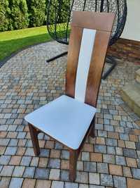 krzesła 6 sztuk kolor orzech Jasień dąb eko skóra biała okazja
