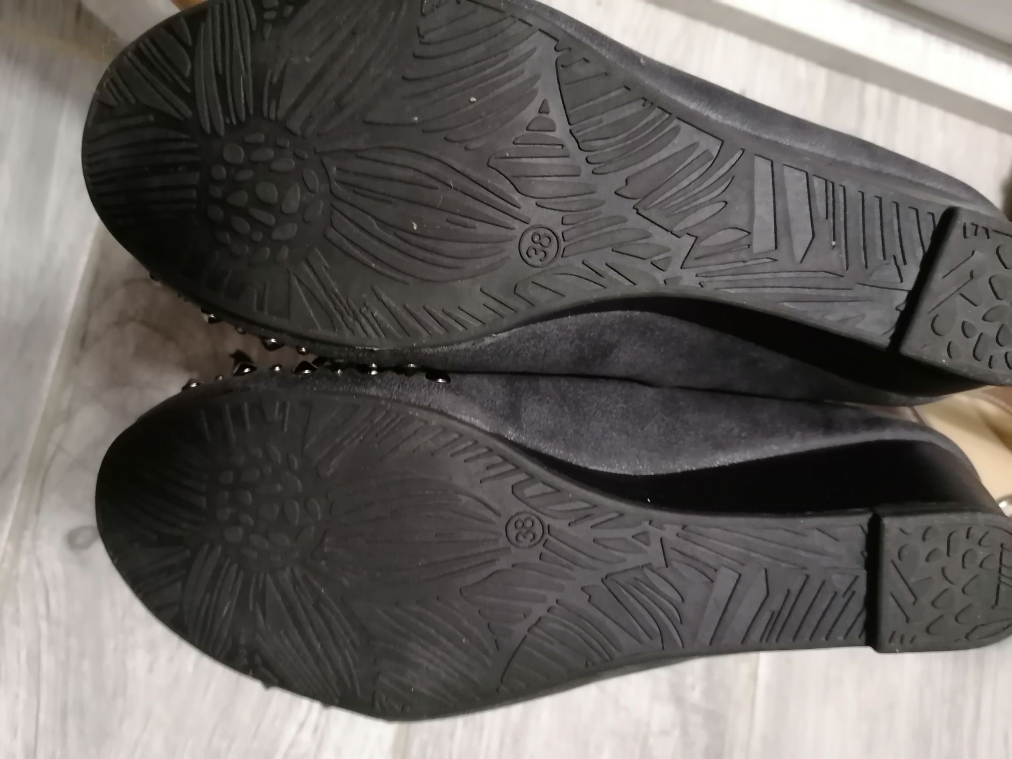 Buty 2 pary  półbuty balerinki  38 graceland brązowe czarne