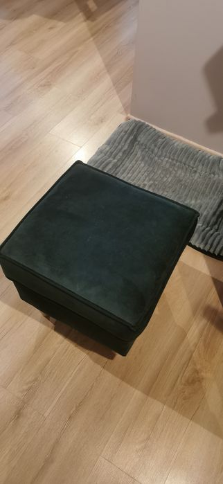 Pufa podnóżek butelkowa zieleń Welur
