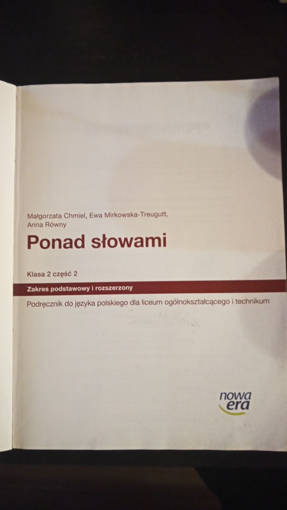 Język polski Ponad słowami kl2 część 2