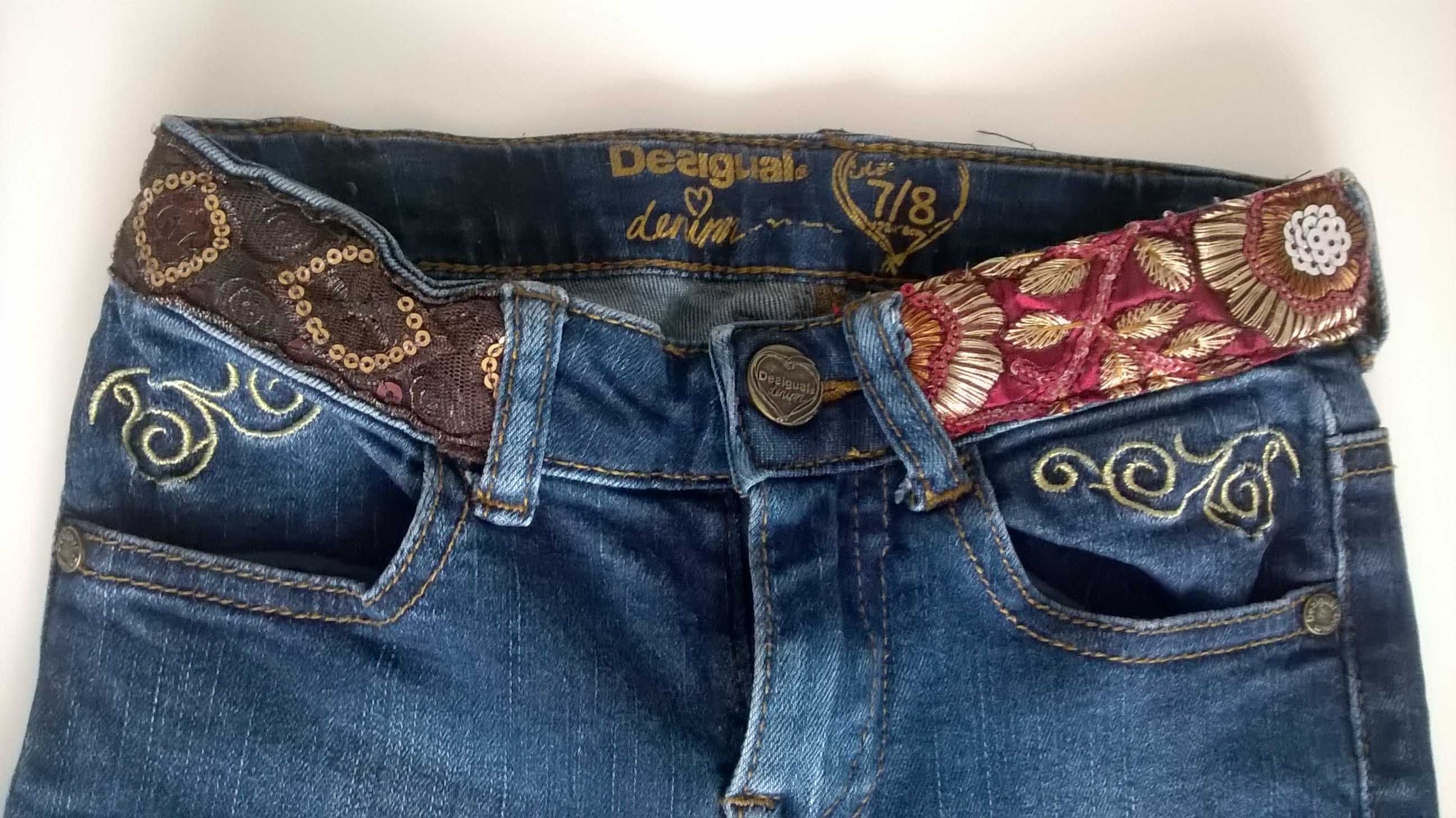 Desigual denim jeans spodnie dla dziewczynki 5-6 lat