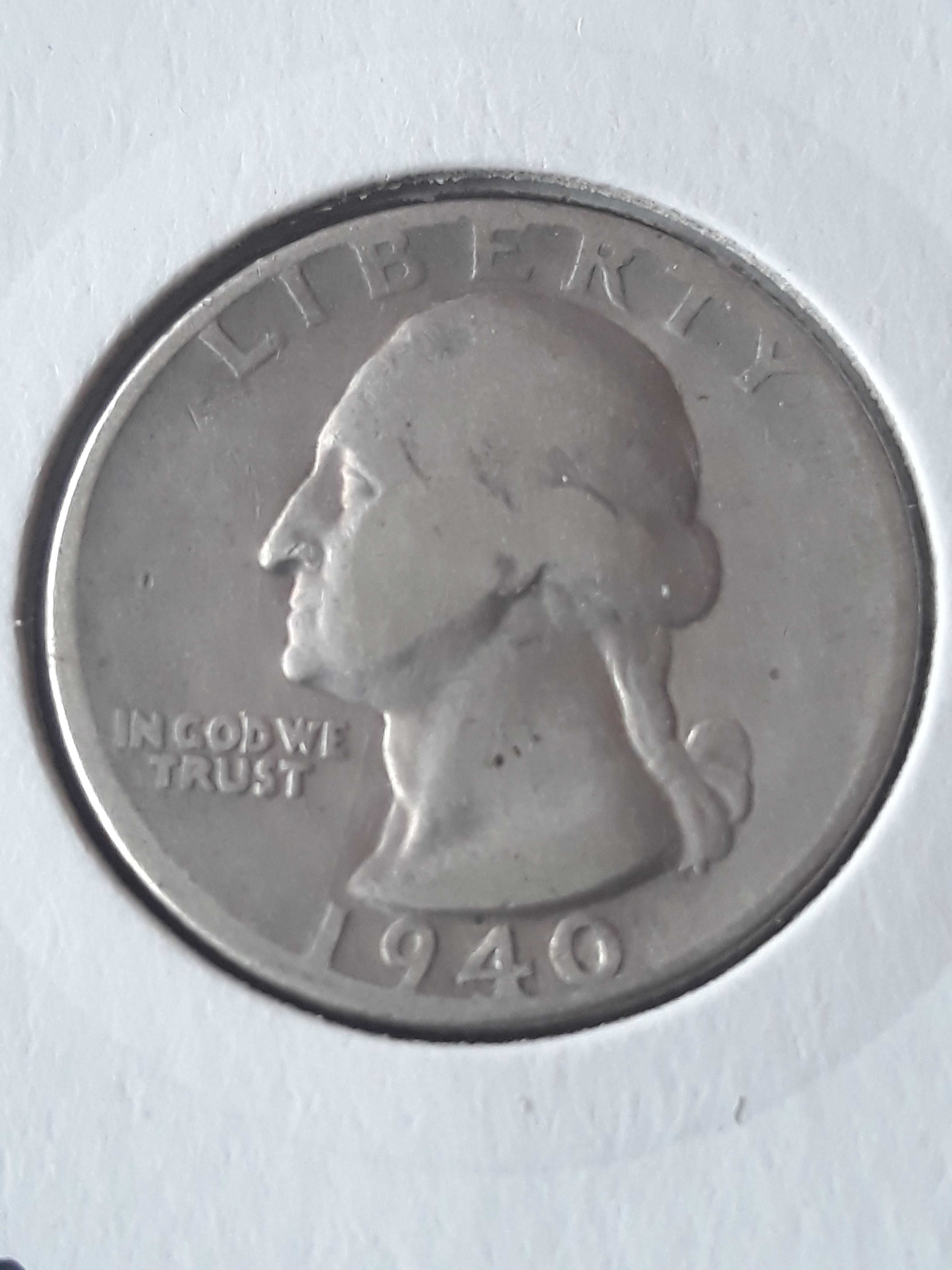 25 Centów USA 1940 r.  rzadkość - srebro