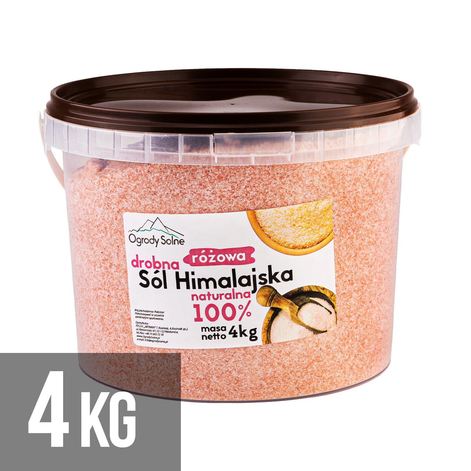 Sól w wiaderku - himalajska różowa drobna - 4 kg
