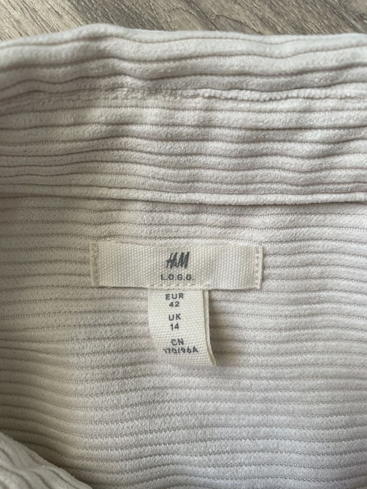 Біла вельветова сорочка  H&M