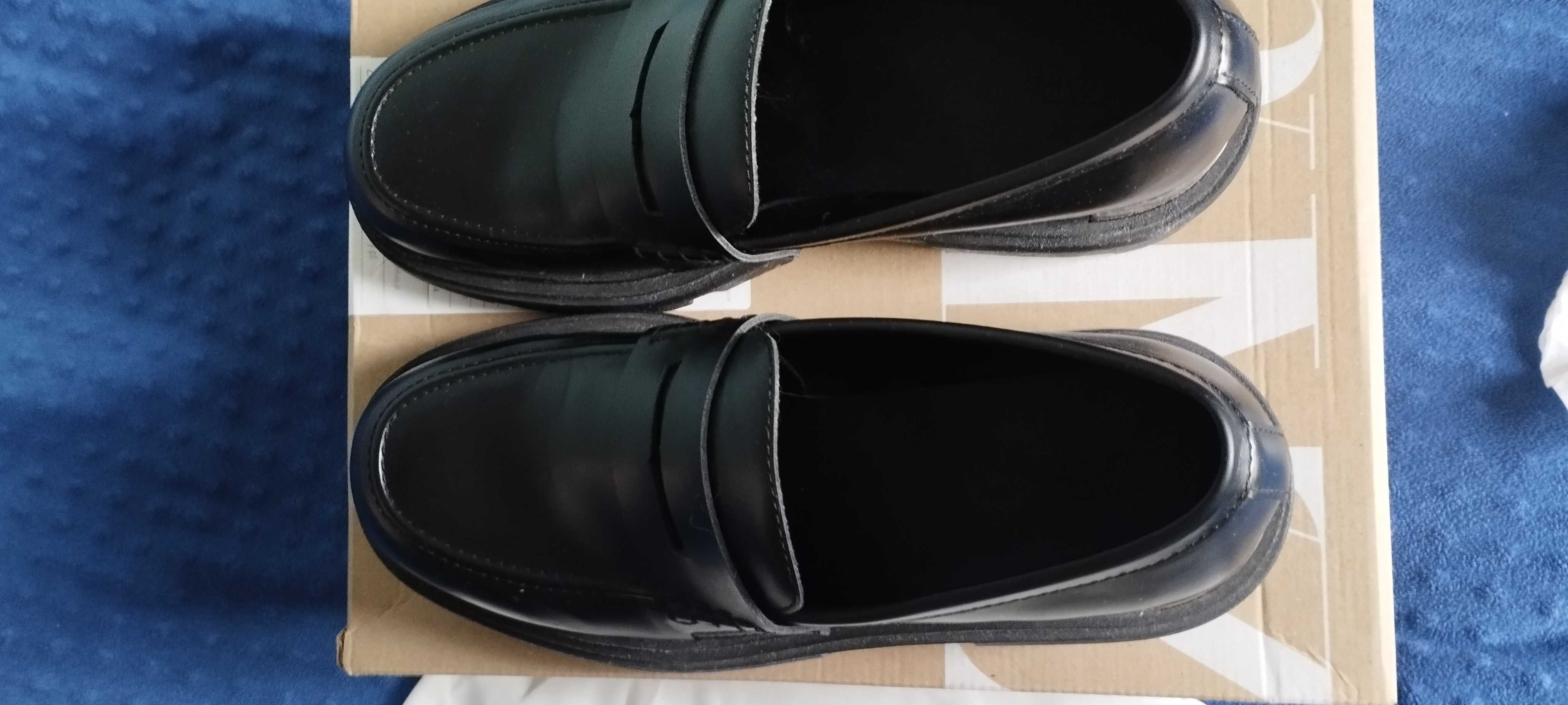 Buty mokasyny męskie na grubej podeszwie