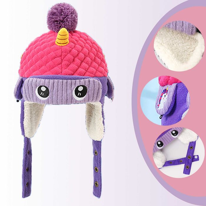 Детская зимняя шапка ушанка с завязками застежками + шарф снуд хамут