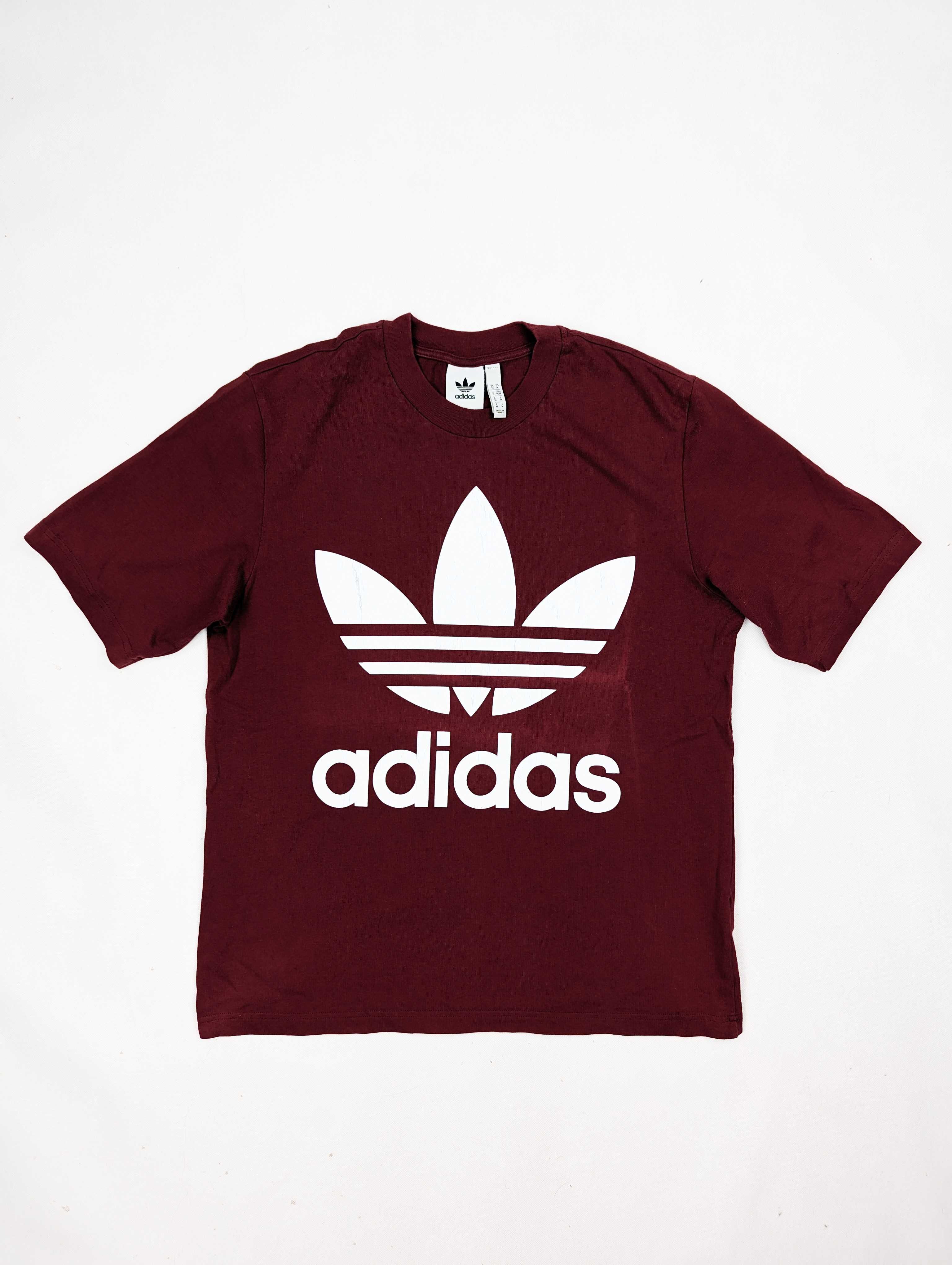 Adidas bordowa koszulka t-shirt M logo