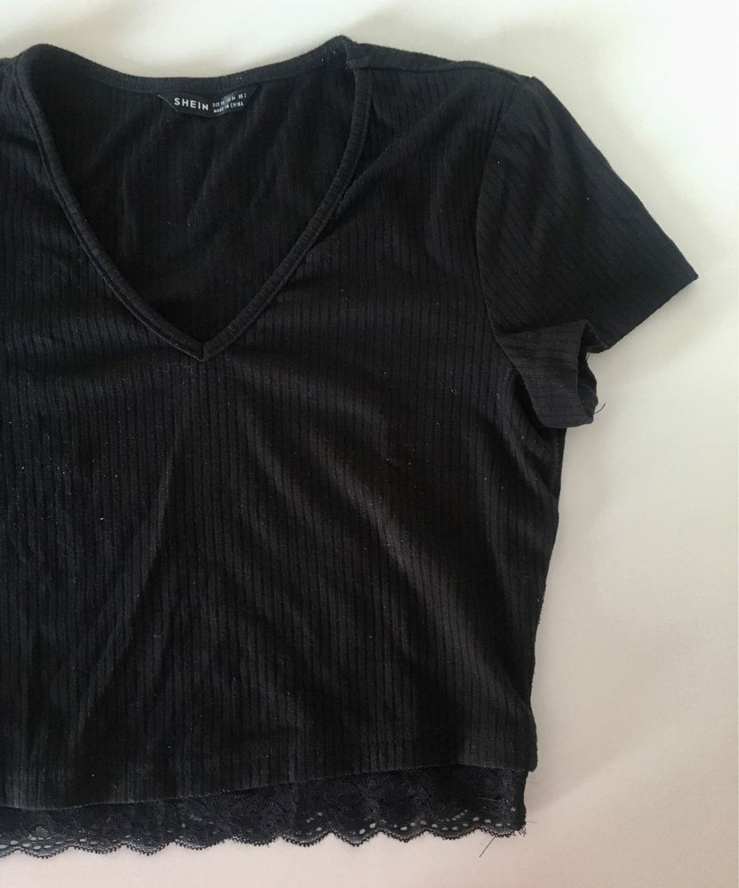 Top preto de algodao