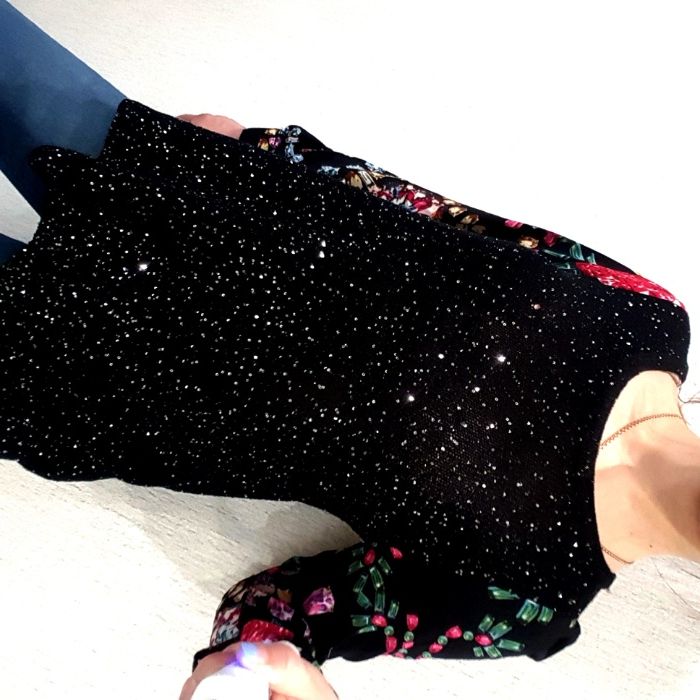 Блузка блуза эксклюзивная нарядная роскошная пайетки черная яркая