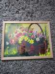 Obraz haft diamentowy gotowy 30x40 kwiaty ramka wiosna