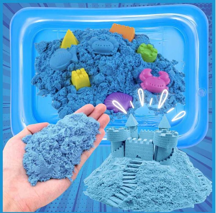 PIASEK KINETYCZNY ZESTAW kinetic sand PIASKOWNICA 3kg foremki 21el.
