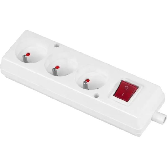 Gniazdo Potrójne + Wyłącznik 16A 250V Rozbieralne Z/U Białe Volteo
