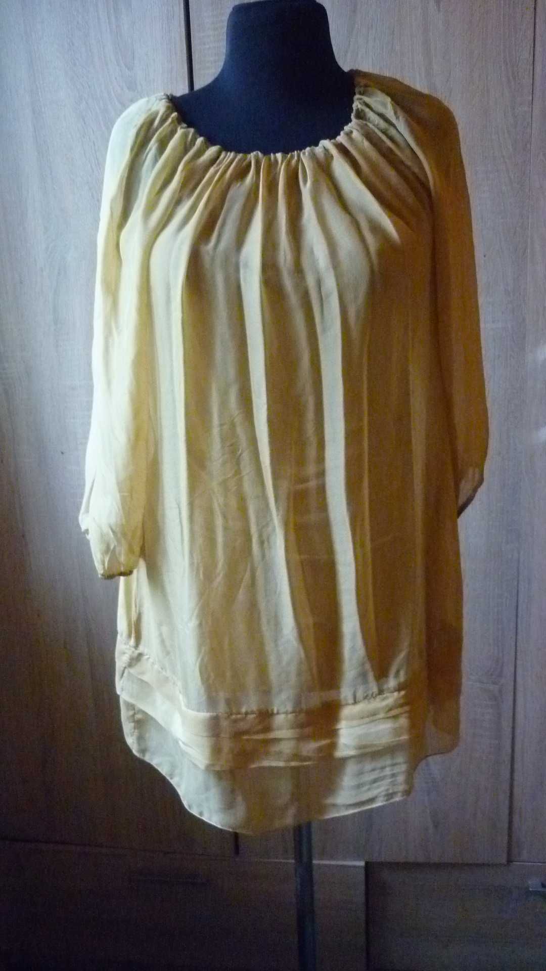 Włoska jedwabna tunika/ sukienka  jedwabna  r; L/XL