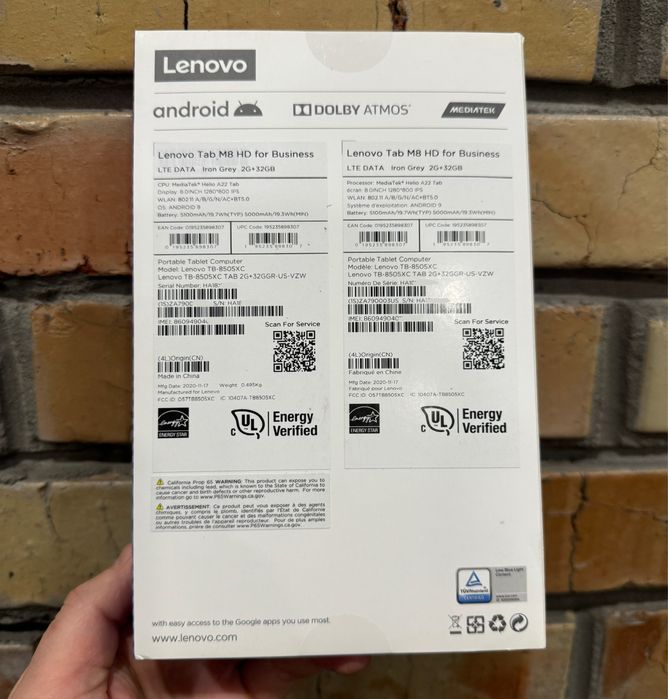 Планшет Lenovo TAB M8 HD Wi-Fi tb-8505XC