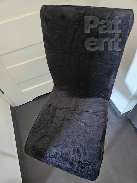 Pokrowce na krzesła miękkie welurowe czarne 6 sztuk welvet