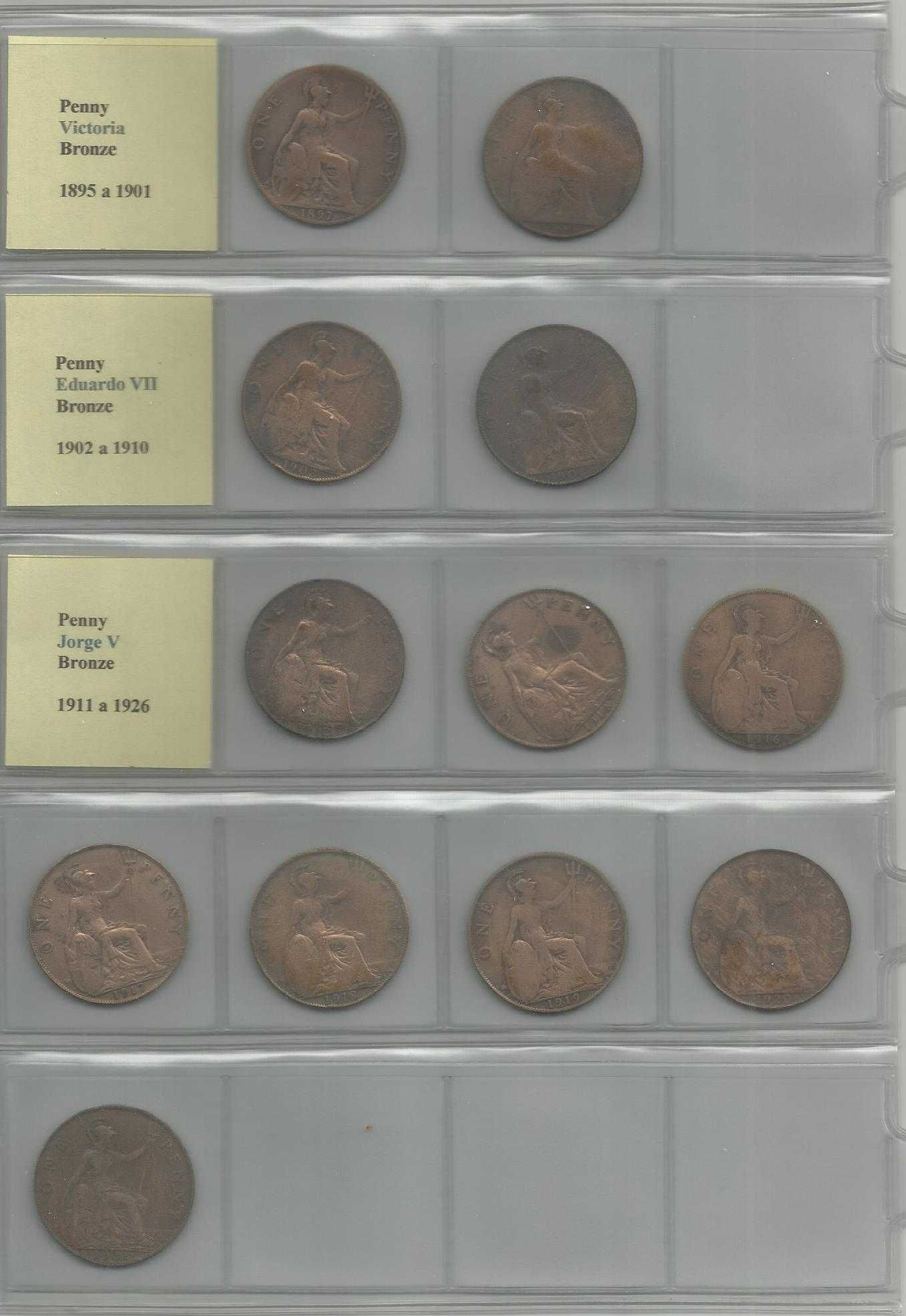 Moedas Gra Bretanha até 1970 (cerca 130 moedas)