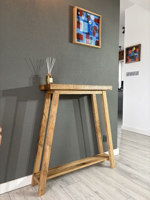 Konsola 100 % lity dąb (70x26x90 cm) Vintage komoda - DOSTĘPNA OD RĘKI