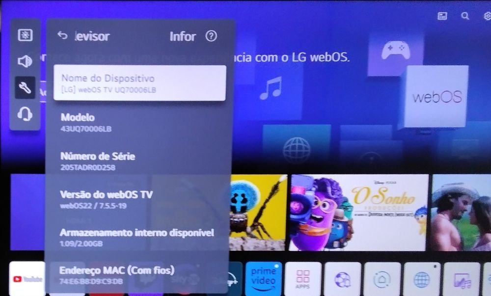 Televisão LG webOS