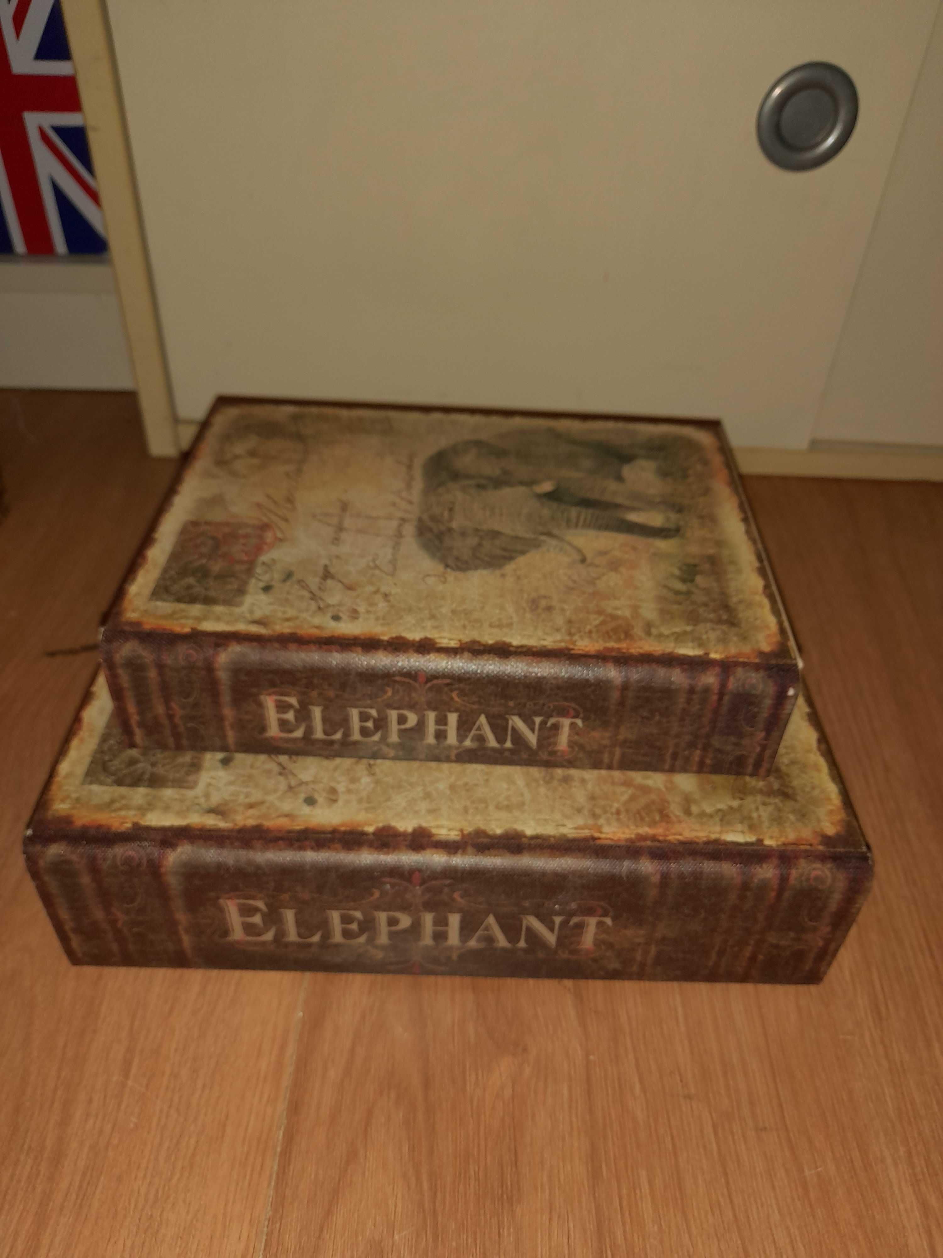 Caixa Livro madeira Elefante. Arrumação e decoração. 2 tamanhos