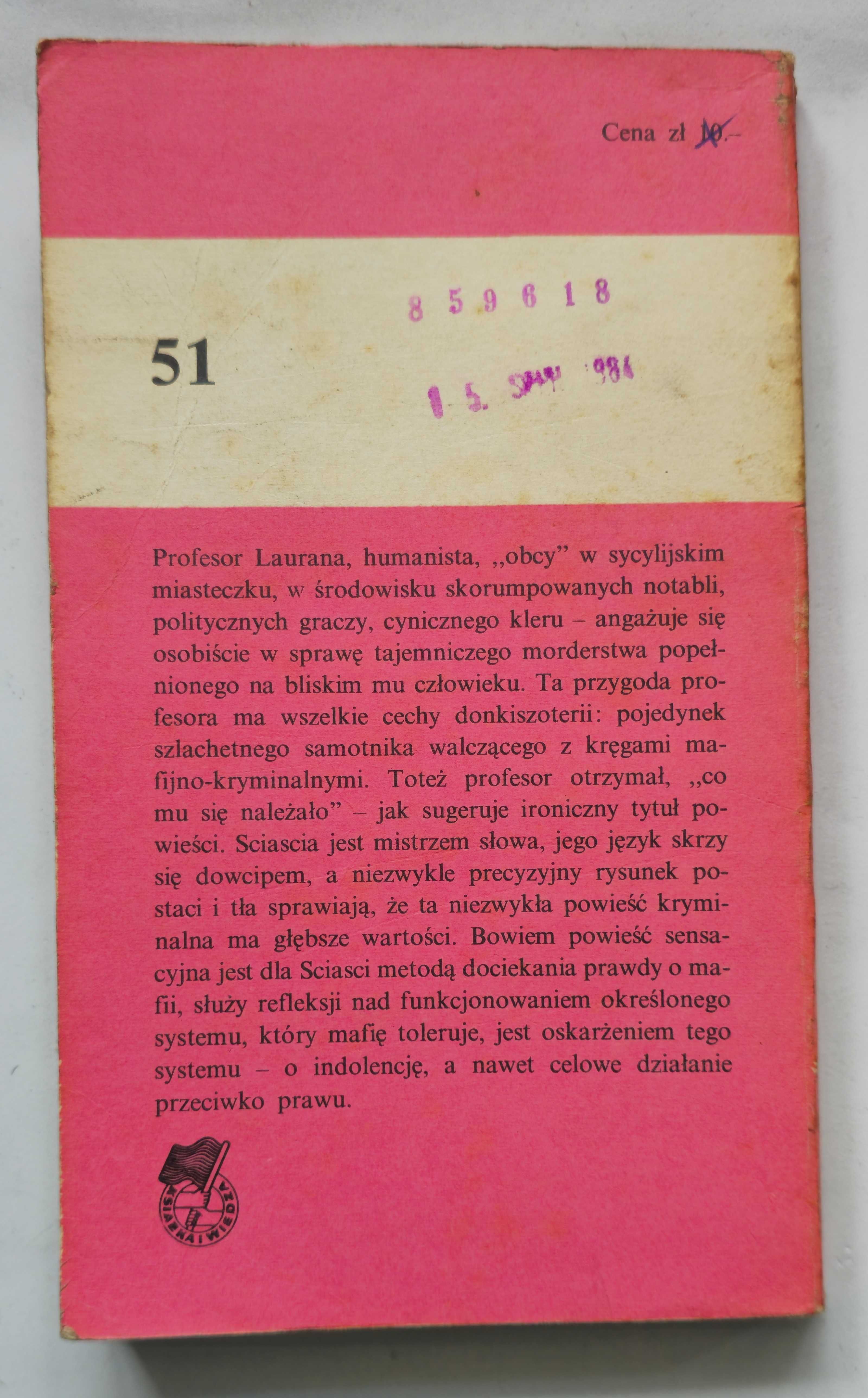 Każdemu co mu się należy od mafii Leonardo Sciascia Seria Koliber 51