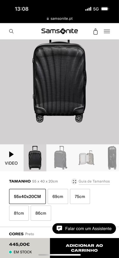 Samsonite conjunto de 2  malas C-Lite topo de gama