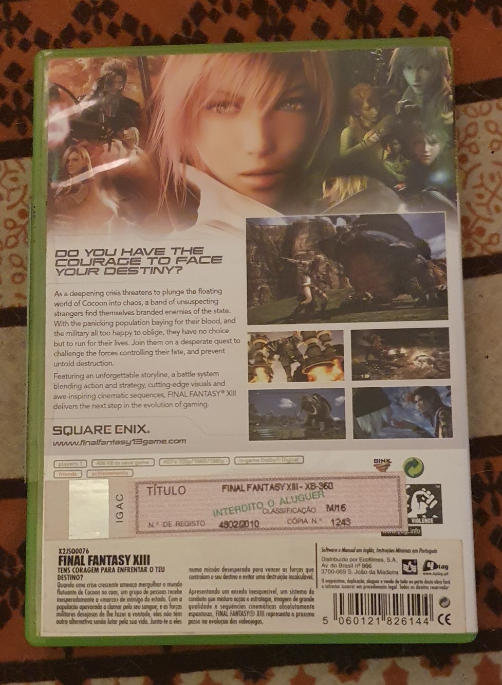 Final Fantasy XIII Xbox 360 impecável e completo