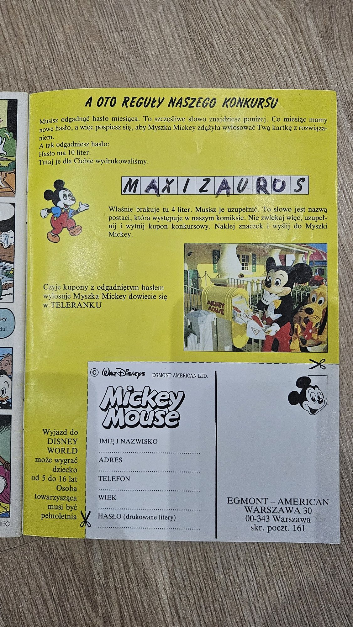 Komiks Mickey Mouse 3/1991 PL