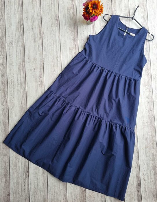 Итальянский хлопковый пышный сарафан макси платье