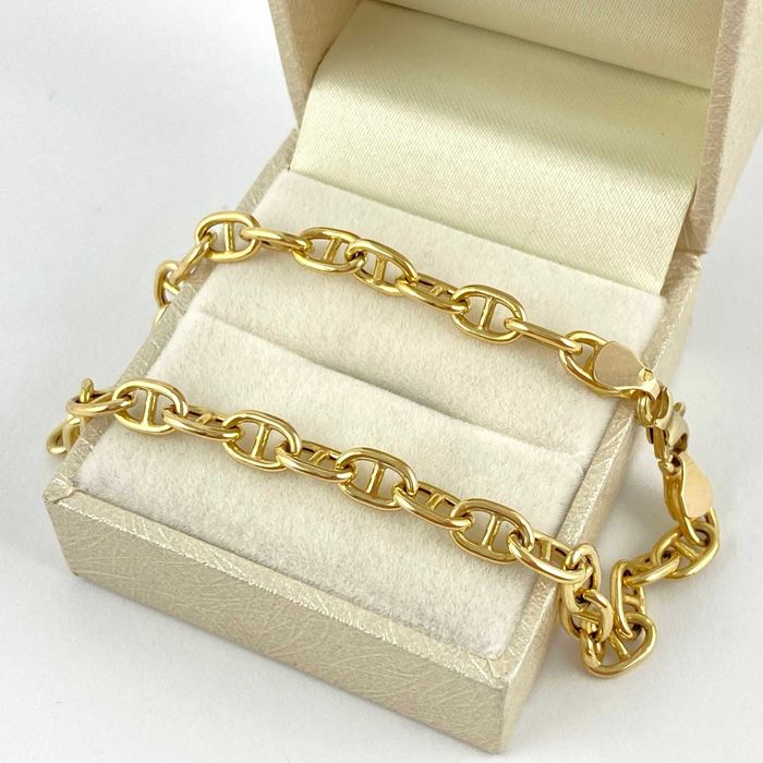 ZŁOTA bransoletka GUCCI retro owalna PRÓBA 585 (14K) długość 22 cm