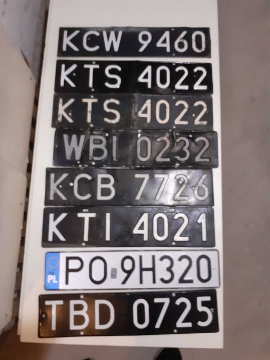 Stare tablice rejestracyjne czarne PRL komplet zestaw