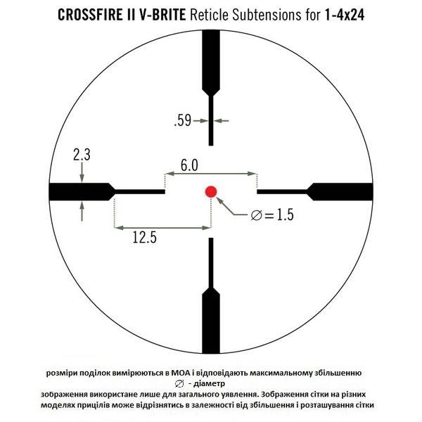 Приціл оптичний Vortex Crossfire II AR1-4x24 V-Brite