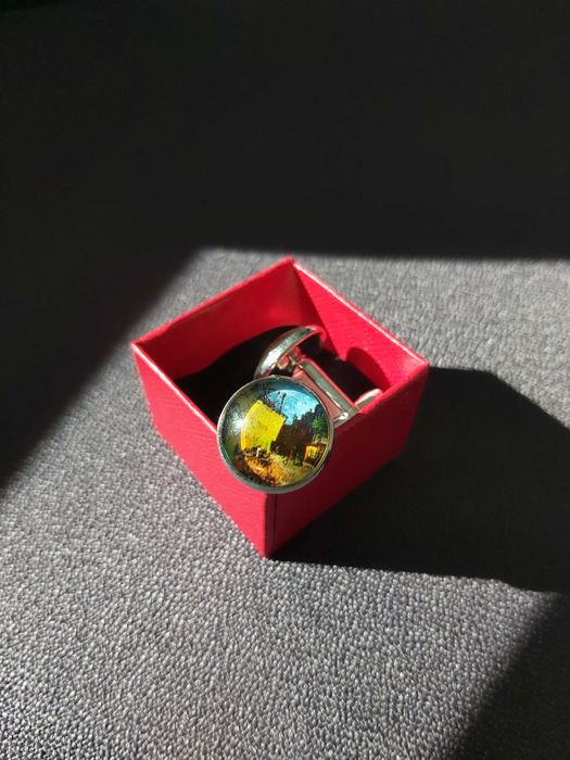 Spinki do mankietów Van Gogh Taras Kawiarni w Nocy + pudełko