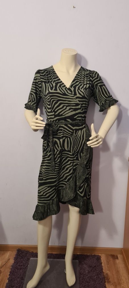 Sukienka midi jesień khaki Oasis 38 M