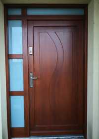 Drzwi zewnętrzne drewniane dębowe 138x225