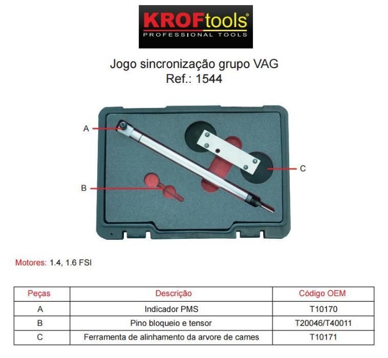 Jogo Sincronização VAG 1.4, 1.6 FSI REF. 801544