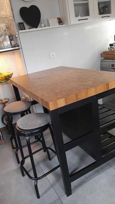 IKEA VADHOLMA Wyspa kuchenna czarny dąb 126x79x90