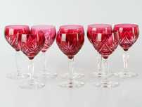 8 copos em cristal lapidado