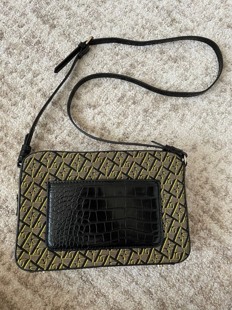 Zara Animal Print Logo Embossed Crossbody Bag сумка