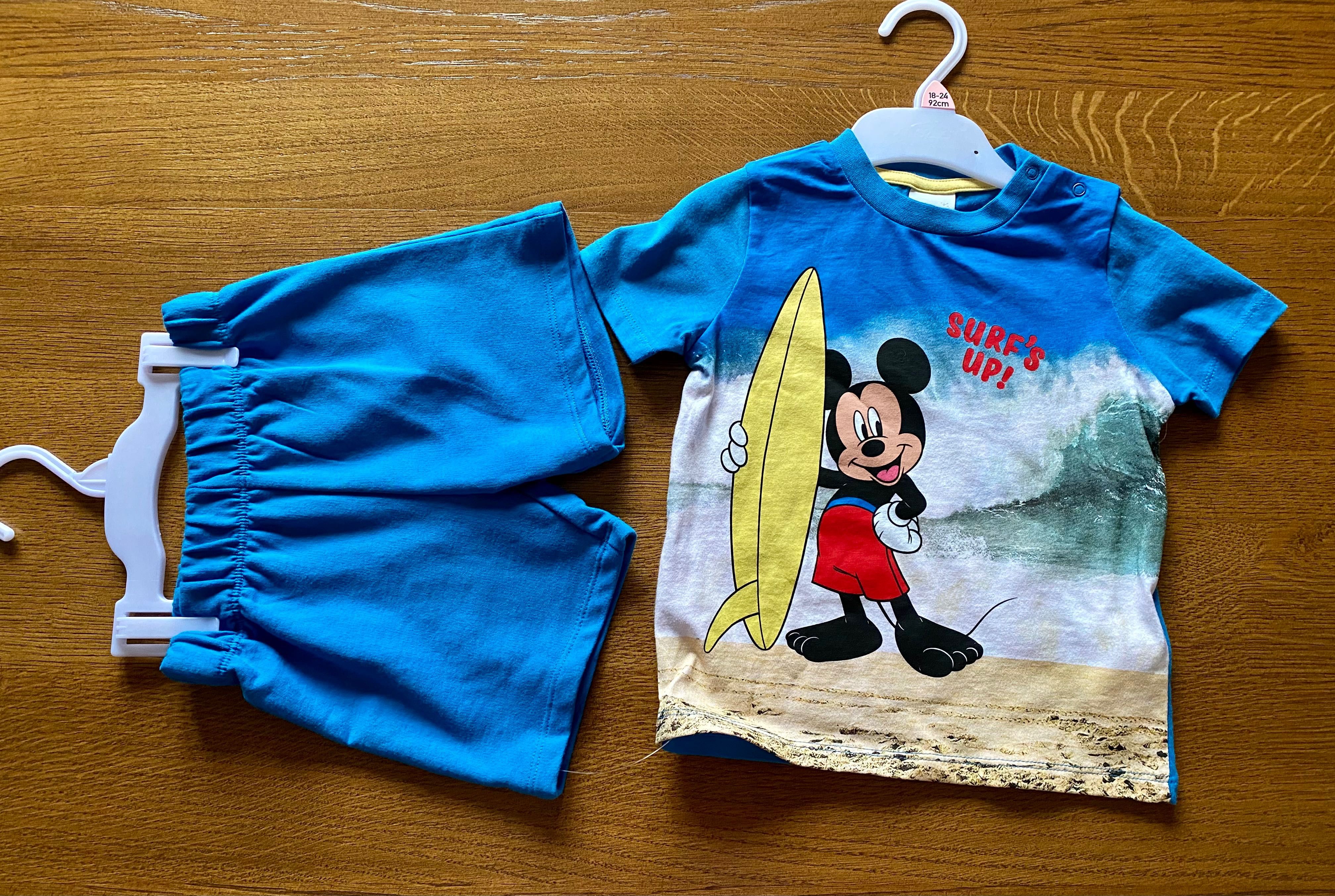 Komplet 92 cm T- shirt spodenki Disney Myszka Miki Mickey 18- 24