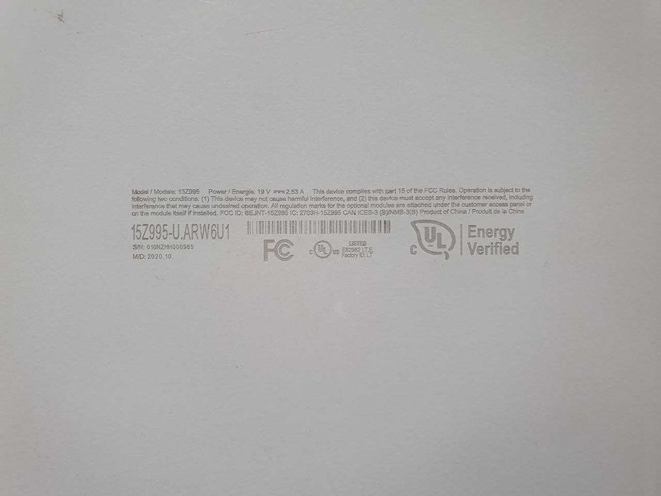 LG GRAM i5 10210U 16GB DDR4 256GB WIFI