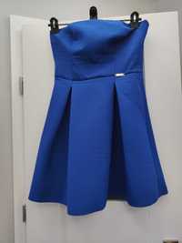 chabrowa niebieska sukienka bez ramiączek A&A piankowa rozmiar M