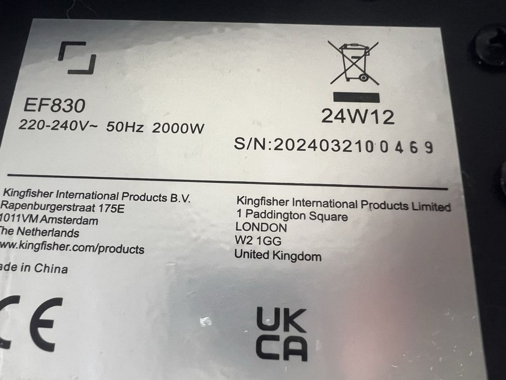 Електричний камін EF830 2000w Англія