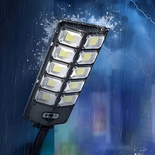 DUŻA Lampa solarna uliczna 500 LED 1200w MOCNA Halogen Zewnętrzna SOLA