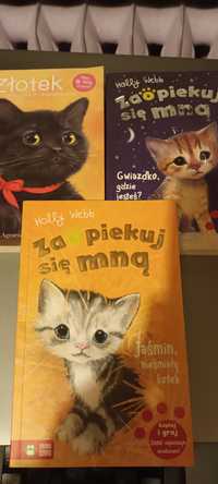 Zestaw 3 książek o kotkach, 15zl/całość, szybka wysyłka!