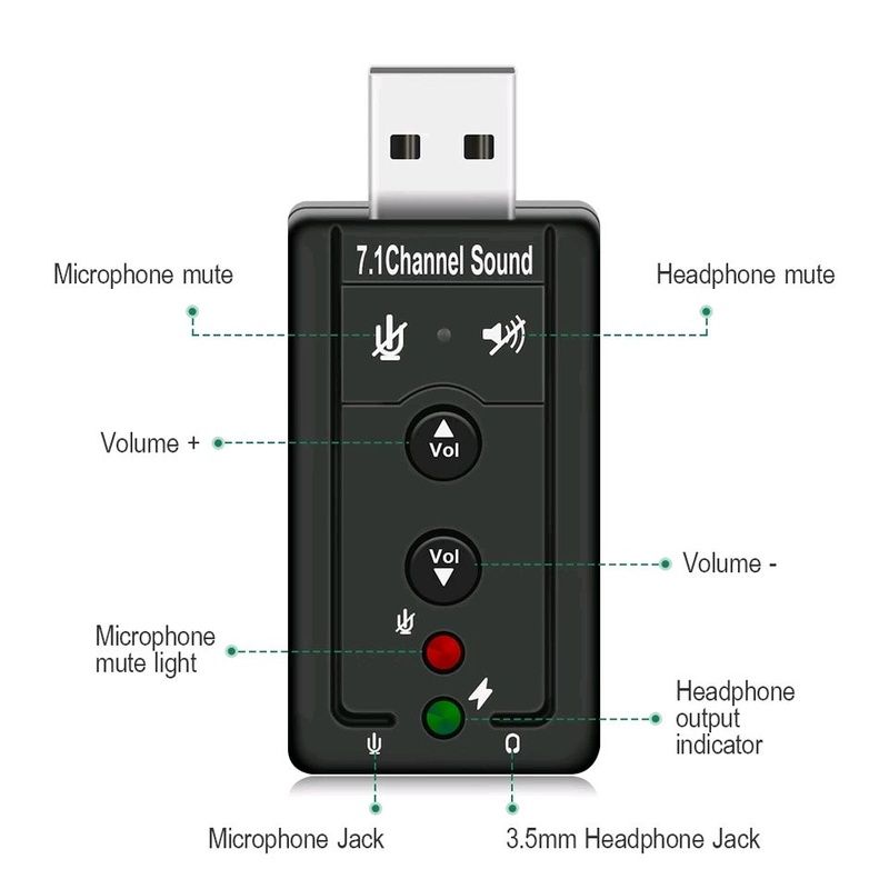 USB Звуковая Карта Аудио Адаптер
