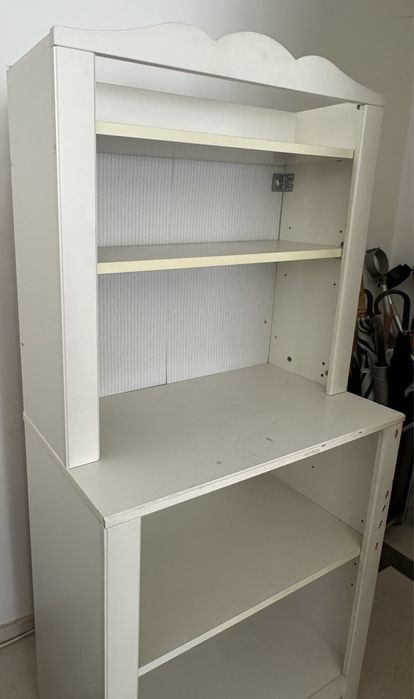Movel madeira branco prateleiras