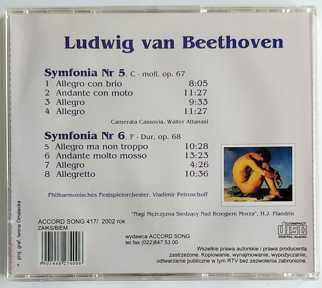 Ludwig Van Beethoven Symfonia Nr5 op. 67 Nr6 op. 68 2002r