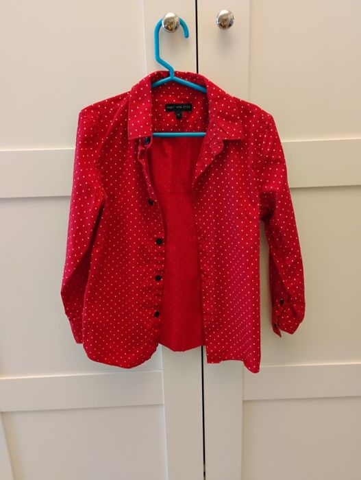 Koszula świąteczna czerwona w gwiazdki, 116