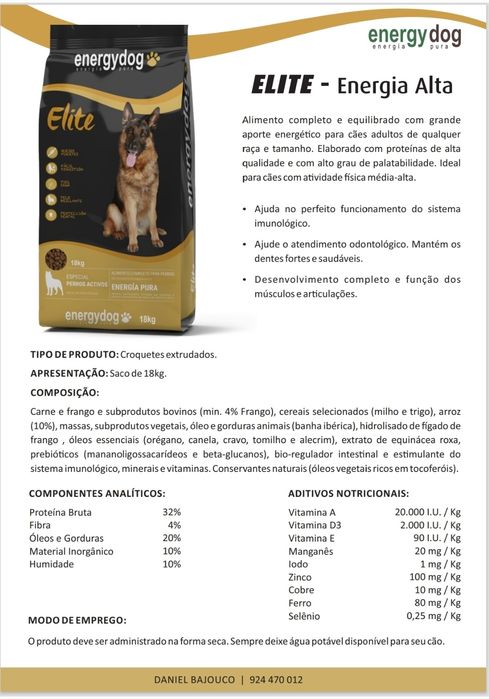 Ração cão energy dog