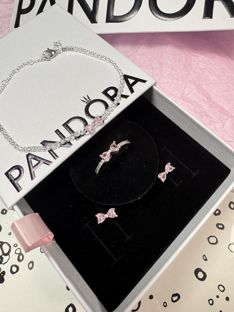 Каблучка Рожевий бантик Пандора Pandora